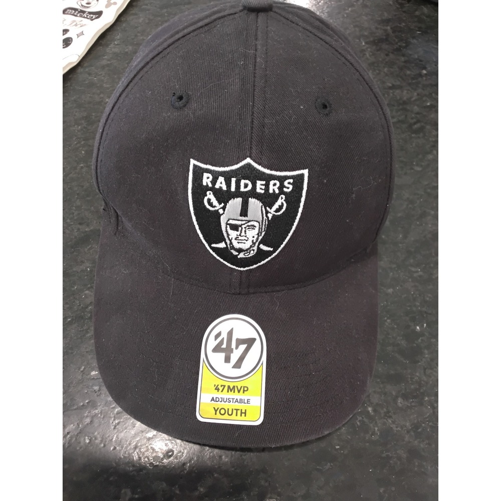 47 Brand Las Vegas Raiders NFL MVP Adjustable Youth Hat Black Baseball Cap